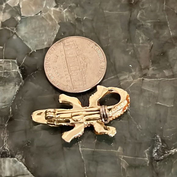 Rare Vintage Gerry’s Gold Brown Enamel Alligator Saltwater Crocodile Mini Brooch - Picture 4 of 6